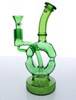 Topoo 7" Green Donut Recycler Dab Rig / Bong 