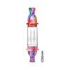 8" Silicone Glass Hybrid Nectar Collector with Matrix Perc & 10mm Nail - Tie Dye Swirl 