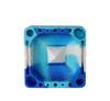  Square Silicone Dab Station - Blue, Teal, Grey, and White 