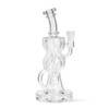 High Five 9" Clear FTK Recycler Glass Water Pipe: Cloud Cover Glass