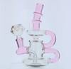  6" Mini Klein Recycler Dab Rig with 14mm Male 90 Degree Banger 25mm Dia - Pink 