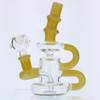  6" Mini Klein Recycler Dab Rig with 14mm Male 90 Degree Banger 25mm Dia - Yellow 