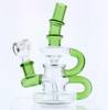  6" Mini Klein Recycler Dab Rig with 14mm Male 90 Degree Banger 25mm Dia - Green 