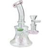 5.5" Glass Banger Hanger Dab Rig: Pink