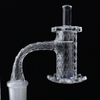 VapeBrat Full Weld Etched Lotus Blender Banger: 14mm Male 90 Degree