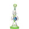  10" Glass Virus Perc Dab Rig: Colored Accents - Assorted Colors 