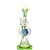  10" Glass Virus Perc Dab Rig: Colored Accents - Assorted Colors 