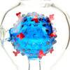  10" Glass Virus Perc Dab Rig: Colored Accents - Assorted Colors 
