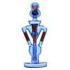 VapeBrat Best Dab Rig: Recycler Enail Dab Rig Klein Double Uptake - VapeBrat Orange and Blue 
