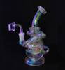 VapeBrat Dab Kit with Rig: Iridescent Glass Recycler Dab Rig with Dab Rig Accessories 