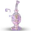 Rainbow Dab Rig - 9" Iridescent Fab Egg  Wax Rig: VapeBrat