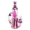 Silicone Recycler Dab Rig: Rocket Ship 9" Ritual - Pink and Black