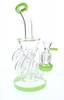 Topoo 10" Green Slime Vortex Recycler Water Pipe 