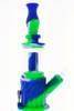 VapeBrat 11" 4 in 1 Silicone Glass Hybrid Water Pipe, Nectar Collector, & Mini Rig - Green, White & Blue 