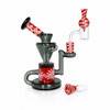 6.5" Wig Wag Smoke Recycler Dab Rig: Black and Red