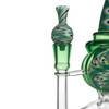 8" Wig Wag Recycler Dab Rig Kit: Green - American Glass