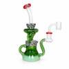 8.5" Wig Wag Klein Recycler Rig: Green with 3 Uptake Tubes