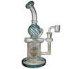  On Point Glass 9" Color Swirl Recycler Water Pipe with 14mm Banger 