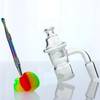 Opaque Bottom Splash Guard 14mm Male 90 Degree Banger Kit with Vortex Carb Cap, Terp Pearls, Dab Tool, & Silicone Jar