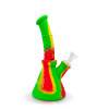  8.5" Waxmaid Hobee S: Honeycomb Rasta - Silicone Beaker Bong 