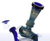  8" Blue Recycler Galaxy Marble Rig with 14mm Male Thermal Banger and Carb Cap 