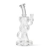 High Five 9" Clear FTK Recycler Glass Water Pipe: Cloud Cover Glass