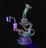 Klein Recycler - 7" Iridescent Rig Floating Recycler: VapeBrat ATT