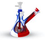  6" Silicone Glass Hybrid Beaker Bottom Water Pipe - Snow Cone 