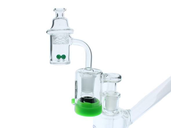 Reclaim Catcher Beveled Banger Combo Kit 90 Degree 14mm Female with Terp Pearls and Bubble Cap