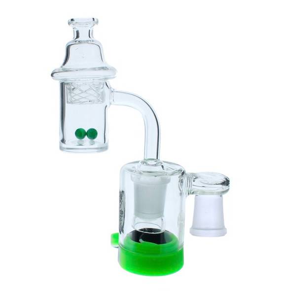 Reclaim Catcher Beveled Banger Combo Kit 90 Degree 14mm Female with Terp Pearls and Bubble Cap