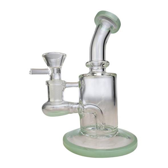  6" Glass Water Pipe Straight Base Dab Rig / Bong - Jade Green 