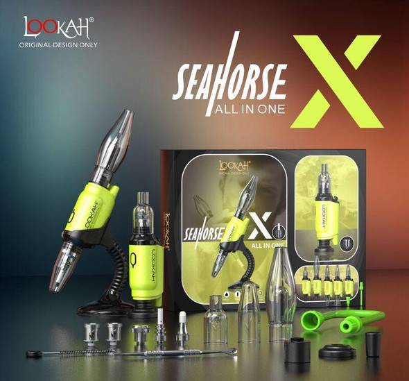  Lookah Seahorse X Wax Pen 5 in 1 E-Nectar Collector Portable E-Nail Kit Green 