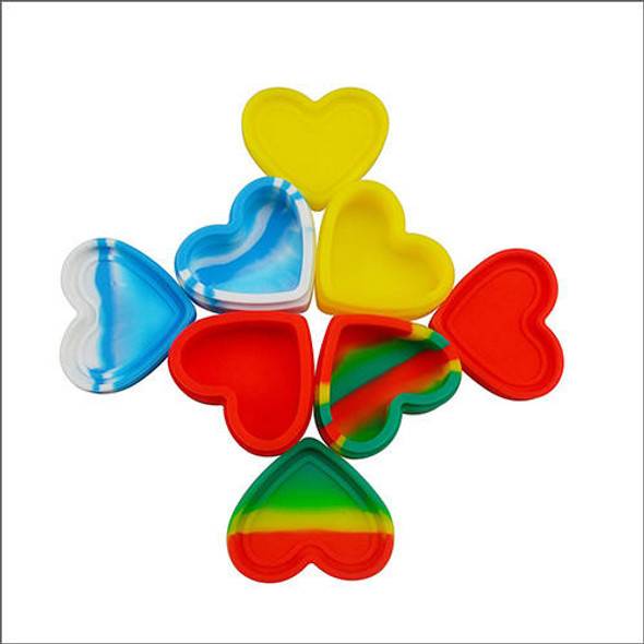  Heart Shaped Silicone Jar 18ml Assorted Colors 