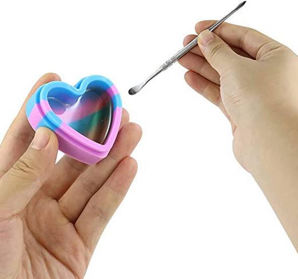  Heart Shaped Silicone Jar 18ml Assorted Colors 