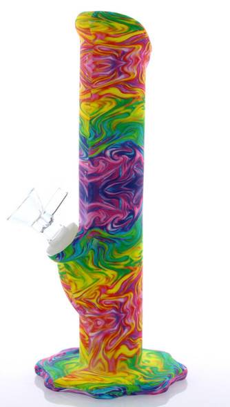  10" Tie Dye Swirl Pattern Silicone Bong 