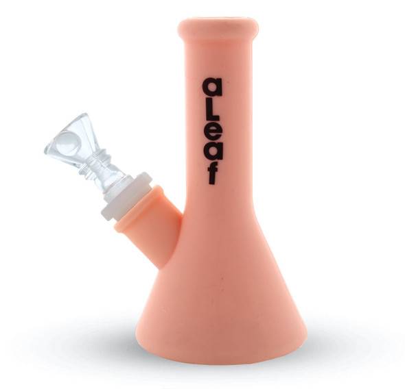 aLeaf 5" Mini Silicone Rig Heavy Duty Indestructible Water Pipe: Coral 