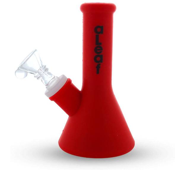 aLeaf 5" Heavy Duty Indestructible Mini Silicone Bong: Red 