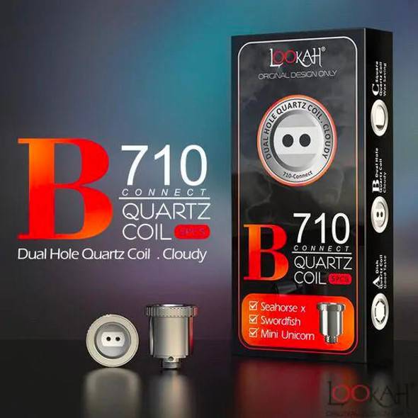  Lookah 710 Dual Hole Quartz Coil Type B - Seahorse X, Swordfish, Mini Unicorn Coil Replacement 