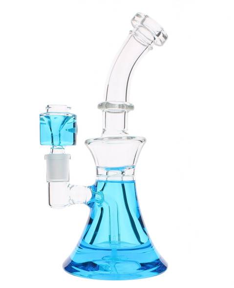  Frozen Bong - 8" Freezable Glycerin Bong Bell Blue 