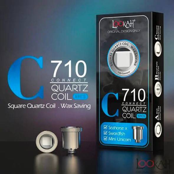  Lookah 710 Square Quartz Coil Type C - Seahorse X, Swordfish, Mini Unicorn Coil Replacement 3 Pack 