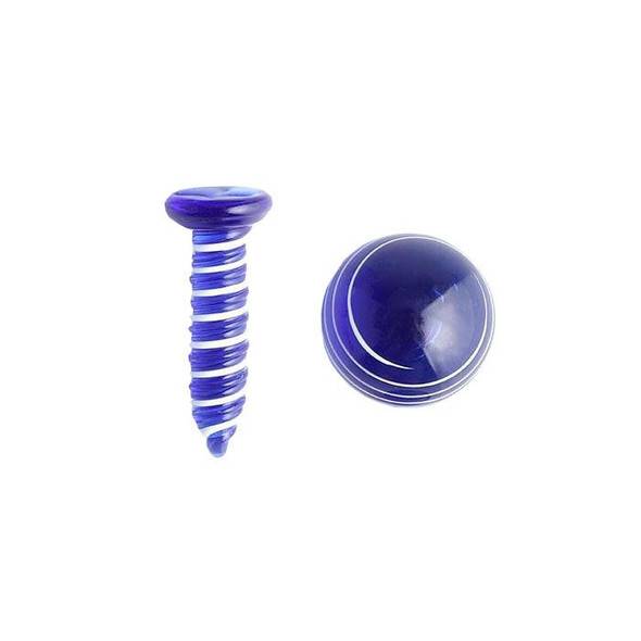 VapeBrat Terp Slurper Screw Set: Blue Swirl