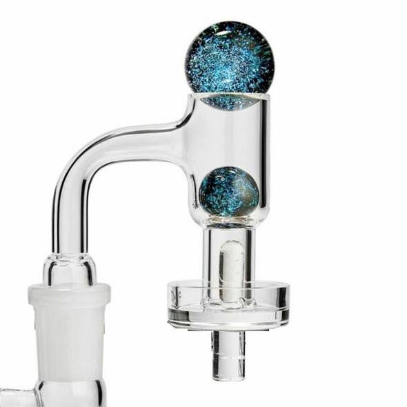 VapeBrat Terp Slurper Banger Enail Kit: 14mm Male 90 Degree 25mm Diameter Dish Blue Galaxy 