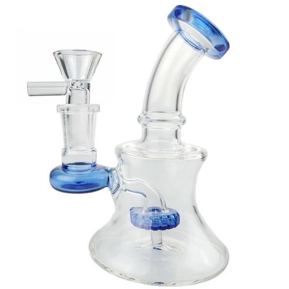 5.5" Glass Banger Hanger Dab Rig: Blue