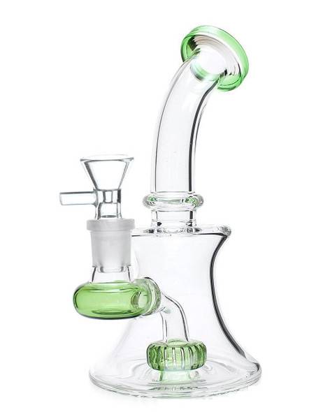 5.5" Glass Banger Hanger Dab Rig: Green