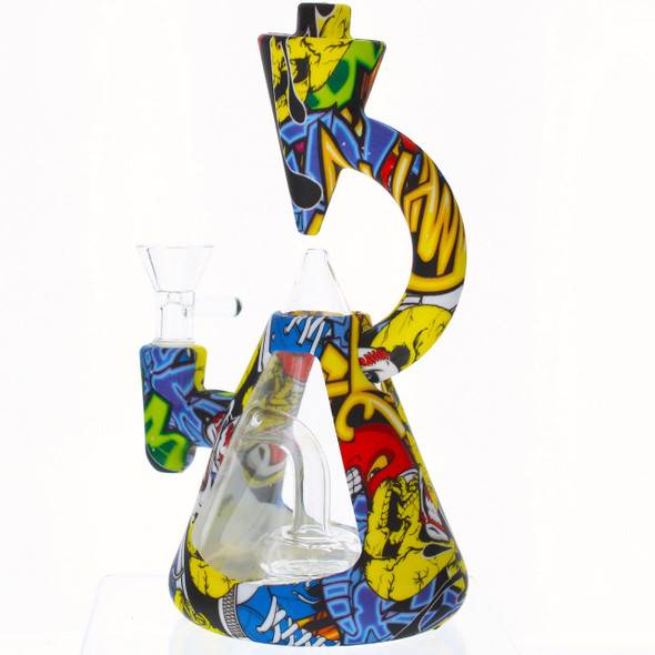  7" Bounce Microscope Glass Silicone Hybrid Bong Dab Rig - Joker 