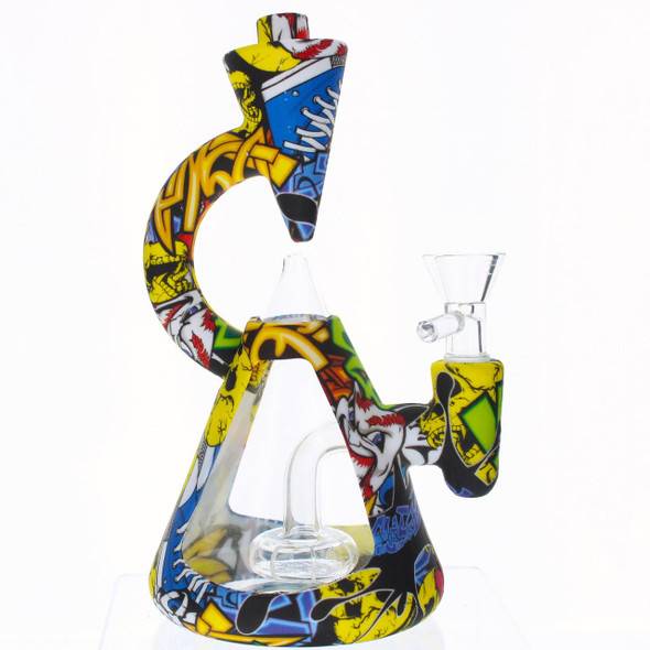  7" Bounce Microscope Glass Silicone Hybrid Bong Dab Rig - Joker 