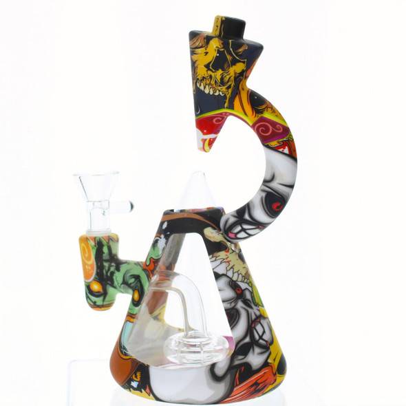  7" Bounce Microscope Glass Silicone Hybrid Bong Dab Rig - Chaos 