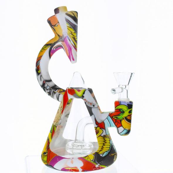  7" Bounce Microscope Glass Silicone Hybrid Bong Dab Rig - Chaos 