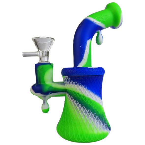 On Point Glass 6" Silicone Banger Hanger: Sierra Leone - Silicone Bong Kit 