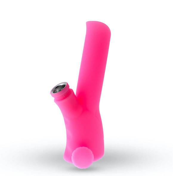  9" Glow in the Dark Silicone Bong: Glow Pink 